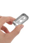 Stainless Steel Towel Bar Mounting Hardware Set With 45x26mm Backing Plates held in hand showing detail for bathroom installation