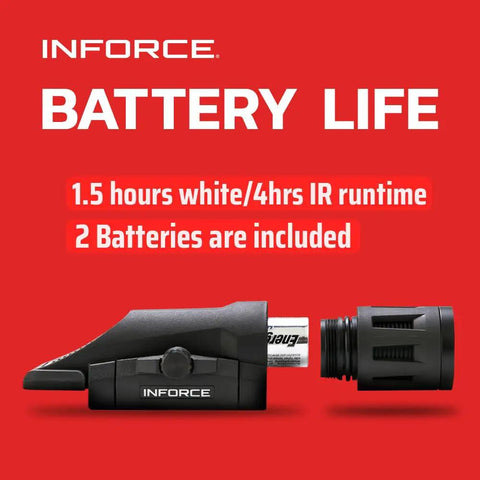 Gen 2 WML 400 Lumen Weapon Light With White Light And IR Illuminator Black Finish showcasing battery compartment open