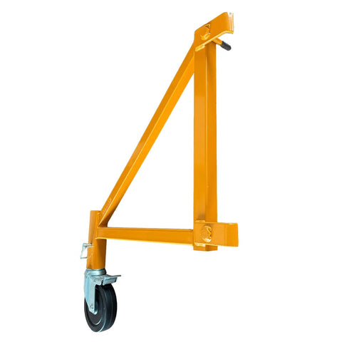 Heavy Duty Scaffold Outriggers Four Pack With Five Inch Lock Casters Built For Baker Style Frames, steel material, side view.