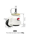 Badass Industrial Leveling Casters Top Tier Nylon Heavy Duty Roller Wheels with adjustable mount, measuring 71mm height and 50kg load.