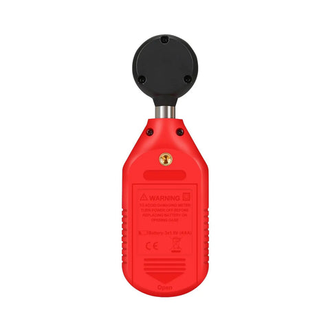 Pro Grade Light Meter For Photographers And DIYers, Digital Illuminance Meter With A Backlit LCD, Fast 0.5 Second Sampling, Reads Lux Or FC From Zero To 199,900 Lux And Up To 18,500 FC, Compact And Easy To Use, red handheld rear view