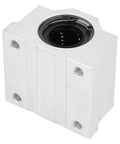 Aluminum Alloy Linear Motion Pillow Block Bearing With Closed Housing 25mm Bore SCS25UU, shown in silver casing