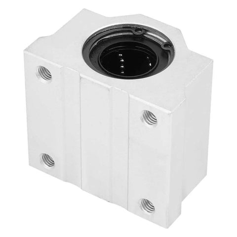 Aluminum Alloy Linear Motion Pillow Block Bearing With Closed Housing 25mm Bore SCS25UU, shown in silver casing