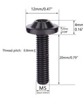 Sick Grade 5 Titanium Bolts M5x20Mm Torx T25 Drive For Bike Moto Upgrades Custom Car Projects Four Pack with detailed measurements