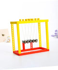 Newton Cradle Balance Balls Kit For DIY Physics Experiments at home office or classroom with plastic frame and metal balls