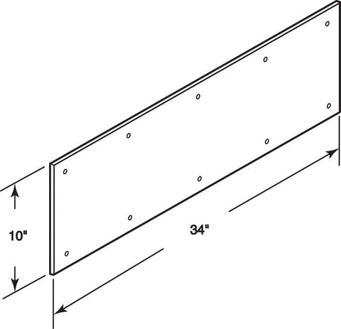 Beefy Aluminum Door Kick Plate 10 X 34 Inches Satin Finish With Pre Drilled Mounting Holes And Included Hardware For 36-Inch Doors Easy Install Scrape Guard For High Traffic Areas