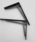 Heavy Duty Black Metal Shelf Brackets set of 2 rust-proof wall mount support for sturdy shelf installation.