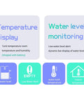 Infographic showing features of Wireless Ultrasonic Water Tank Level Gauge With Temperature Sensor And Time Display