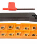 Top Tier Alloy Steel SDJCL1616H11 Lathe Turning Tool Holder with DCMT11T304 inserts, 16x16mm size, for precision metalworking.