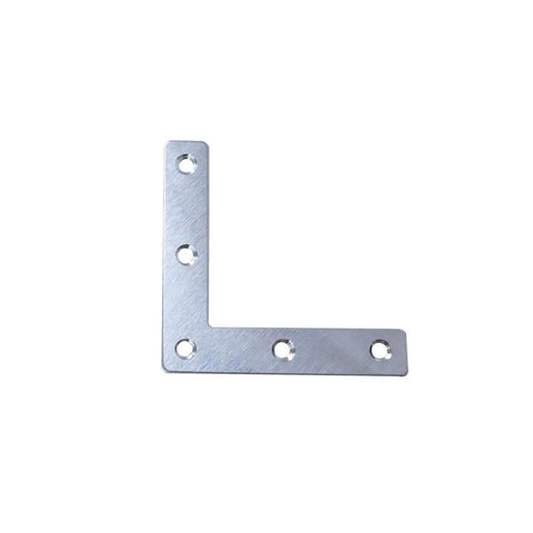 12 Pack Stainless Steel L Shaped Corner Brackets Rock Solid Right Angle Furniture Repair Plates Heavy Duty Table Leg Supports With Screws showcasing a 80mm silver bracket.