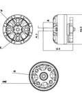 Technical drawing of Dope 1103 8500KV Brushless Drone Motor For Tinywhoop 2-3S Lipo, featuring dimensions and shaft details.