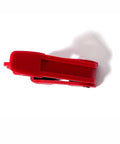 Side view of a red 12 Pack Circuit Breaker Lockout Tagout Kit For Standard Single And Double Toggle Breakers OSHA Compliant Loto Device.