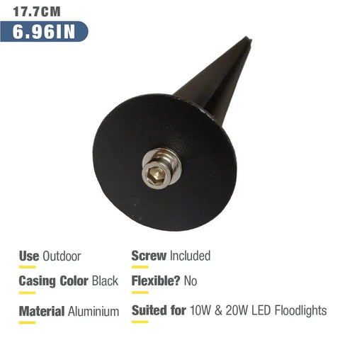 Two Pack Metal Ground Stakes For LED Flood Lights 10W To 100W Outdoor Mounts For Gardens Yards Lightweight Aluminum with screw