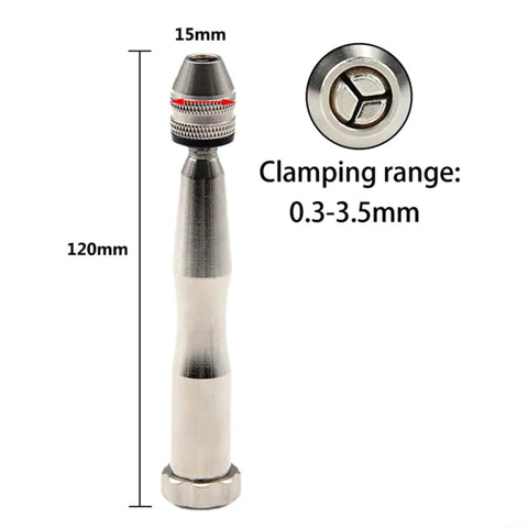 Manual Hand Drill Kit With Ten Bits 0.3 To 3.5mm Chuck for precision woodworking and crafting, 120mm metal body