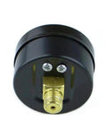 Back view of airbrush compressor pressure regulator with gauge attachment, one quarter inch BSP thread visible.