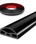 Slick Nifty 39 Inch Black Shower Threshold Water Dam Stopper, flexible silicone rubber, curved design for easy installation.