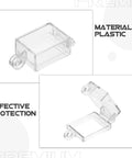 Dope Ship Type Rocker Switch Cover With Clear Flip Top Shield And Double Sided Adhesive shown closed and open, plastic material