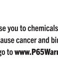 Sixty Forty Rosin Core Leaded Solder Wire Pocket Pack warning label with California Proposition 65 caution about lead exposure.