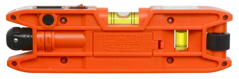 Magnetic Torpedo Laser Level 2x6 Inch Orange For Tight Spaces, Self Leveling With Three Vials, precise three eighths inch per fifty feet