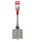 SDS Max Carbide Tipped Core Bit With Peak Point Tip, 4 Inch Diameter, 12 Inch Length displayed vertically on white background