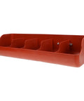 Heavy Duty Five Compartment Piglet Feed Trough With No Sweat Plastic Livestock Manger for Farm, red polypropylene, 21x7x5 inches.