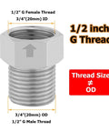 Stainless steel check valve, 1/2 inch G-thread, male to female, one-way