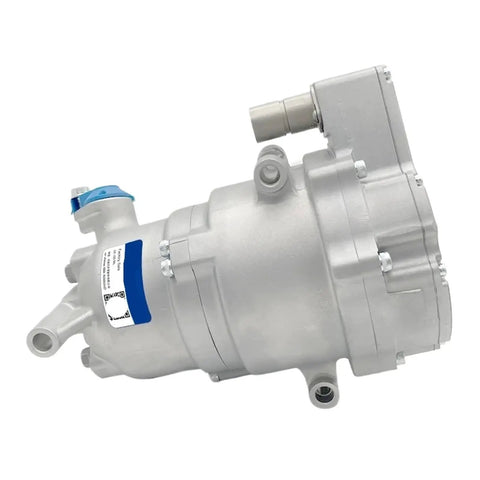 Electric AC Compressor B30EV ETS34GYBGAA showing reinforced steel housing for efficient thermal management.