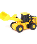 1:64 Scale RC Cat 950M Wheel Loader Toy Truck - Battery Powered, Plastic Construction, Realistic Yellow Beefy Mini Rig For Collectors And Kids, Model 26003 on white background