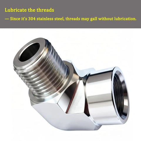 Built Tough Stainless Steel 304 Forged 90 Degree Street Elbow NPT Female X NPT Male Three Eighths Inch Pipe Fitting