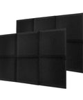 Solid Soundproof Foam Panels For Home Studio Acoustic Wall Tiles With Beveled Wedge Design, 12 pack black polyurethane insulation.