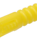 Ribbed Plastic Anchor 4-6-8 X 7/8 Inch, Yellow, for hard surfaces without studs. Front view showing ribbed texture. Screws not included.