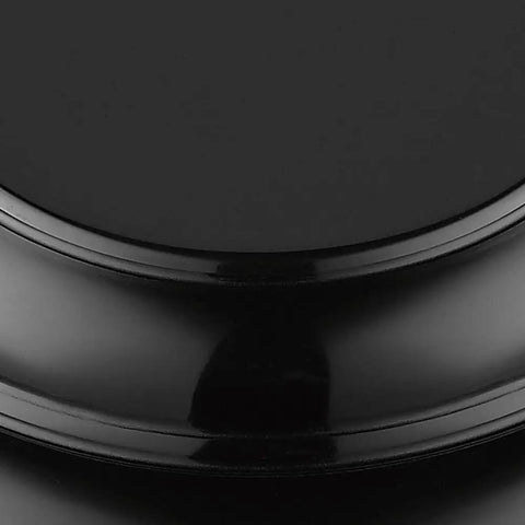 Close-up of black shade on Duncan Flush Mount Light In Pewter With Black Shade, Clean Industrial Vibe Ceiling Fixture, Classic Silhouette.