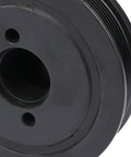 Close-up of Harmonic Balancer 3L2Z 6B321AA Belt Drive Pulley for Ford Explorer Ranger Mustang, black metal pulley with central hole