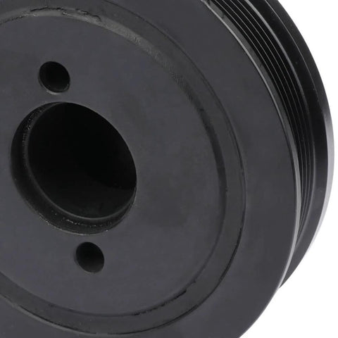 Close-up of Harmonic Balancer 3L2Z 6B321AA Belt Drive Pulley for Ford Explorer Ranger Mustang, black metal pulley with central hole