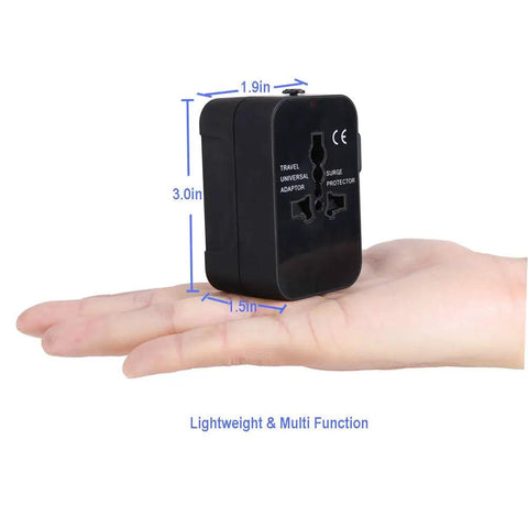 Worldwide Travel Adapter Must Have All In One Universal Plug With Dual USB Ports 2 1A Fast Charging For Asia Europe UK AUS And USA Black