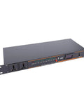 Heavy Duty 10 Outlet Power Sequencer Conditioner with bright digital display, rack mountable, two outlets visible.