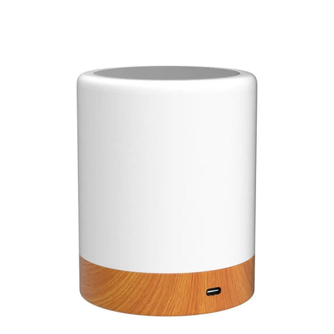 Go-To Night Light Touch Lamp With Built In Battery RGB LED Desk And Bedside Lamp 360 Degree Touch Control wood base USB port