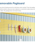 Removable Pegboard in yellow color for organized tool and stationery storage, designed for easy wall mounting.