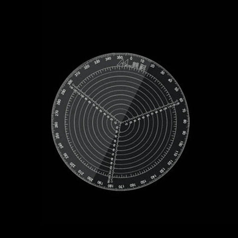 Round center finder compass, clear acrylic circle gauge, 30 cm diameter for wood turning.