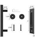 Two Sided 12 Inch Sliding Barn Door Handle Hardware With Round Grip And Flush Pull Built Tough Heavy Duty Black Stainless Steel Gate And Shed Door Pull Durable Brushed Finish