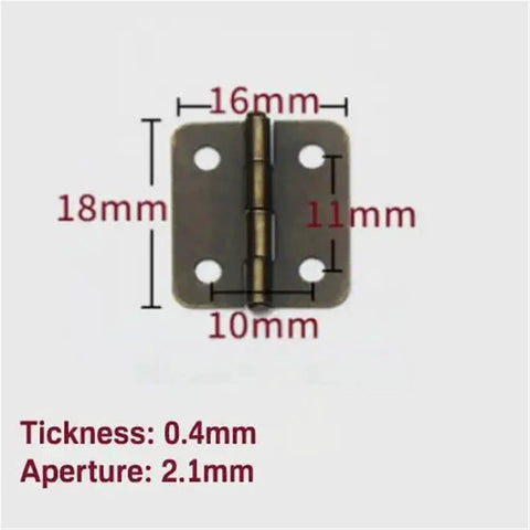 10 Pack Mini Cabinet Drawer Butt Hinges With Screws Solid Brass For Jewelry Chest And Wooden Box Soft Close Dampening System Quiet Self Close Hardware Set showing dimensions