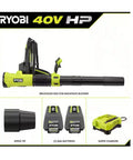 Badass 40V Cordless Backpack Leaf Blower With Brushless Motor Kicks Leaves And Twigs Into Oblivion While Serving 850 Cfm Blast And 180 Mph Winds For Serious Weekend Cleanup Grinds With Whisper Quiet Operation, showcasing the blower, batteries, and charger.