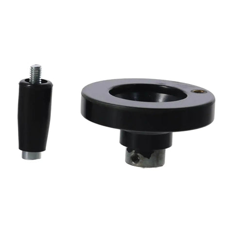 Heavy Duty 63mm Hand Wheel Revolving Crank Handle With 8mm Bore For Milling Machine Manual Feed Control Smooth Spin Adjustment Tool components, including handle and base.