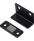 Heavy Duty Invisible Magnetic Catch Latch For Sliding Wardrobe Doors No Punching Required Ultra Thin Steel Hardware With Strong Suction Closer In Silver Finish black metal parts for invisible wardrobe sliding door latch.