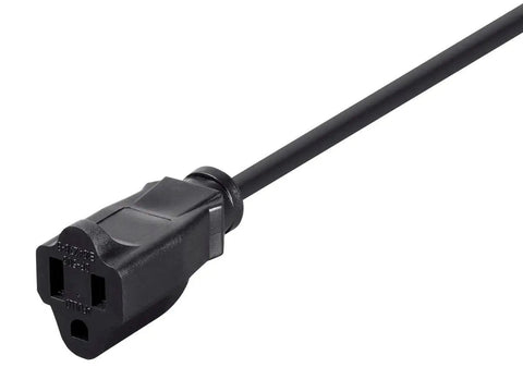 6Ft 16AWG Power Extension Cord Cable SJT 16/3C NEMA 5 15P To NEMA 5 15R 13A 125V Black Heavy Duty Extension Cord for Home