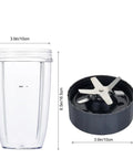 Upgrade Blender Cup And Extractor Blade Compatible With 600W And 900W Blenders 24oz Replacement Parts Set BPA Free Cup with size details