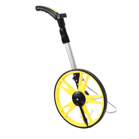 WALFRONT Digital Measuring Wheel with Telescopic Design, 9999.9ft/3048m, yellow wheel, ergonomic handle design, lightweight.