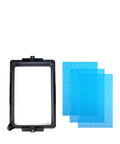 Top Shelf Replacement Vat For Saturn 4 Ultra 16K Resin Printers, metal vat with three blue film sheets for precision printing.