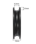 Tough As Nails Nylon U Groove Pulley With U608ZZ Ball Bearing 8x40x10mm 4 Pack Shielded GCr15 Chrome Steel Bearings ABEC3 For Smooth Durable Motion And Low Friction side view with 6.2mm groove and 3.5mm depth