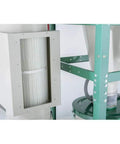 Close-up of HEPA filter in 2 Horsepower Dual Filtration HEPA Cyclone Dust Collector, designed for fine particle cleanup.